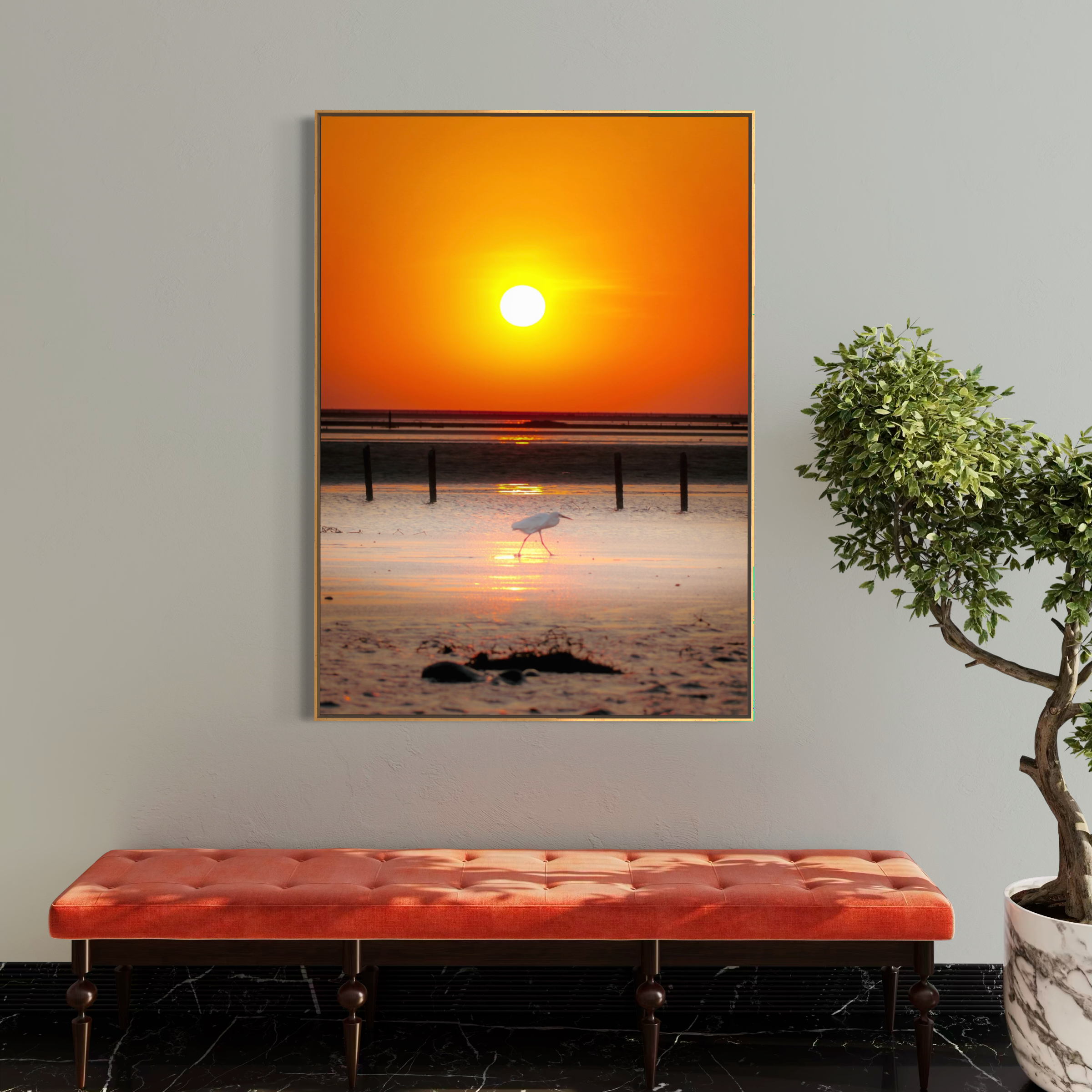 白鷺不知夕陽<br />The Egret, Unaware of Sunset