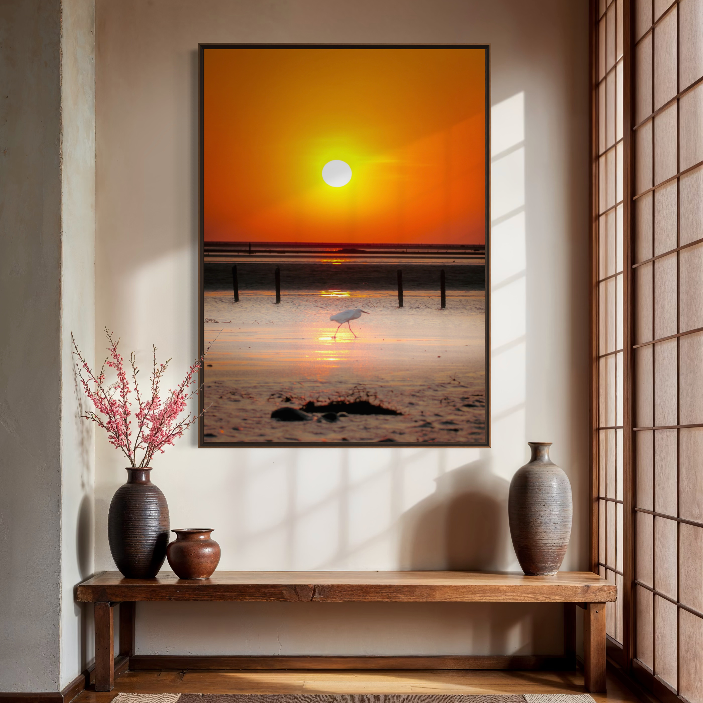 白鷺不知夕陽<br />The Egret, Unaware of Sunset