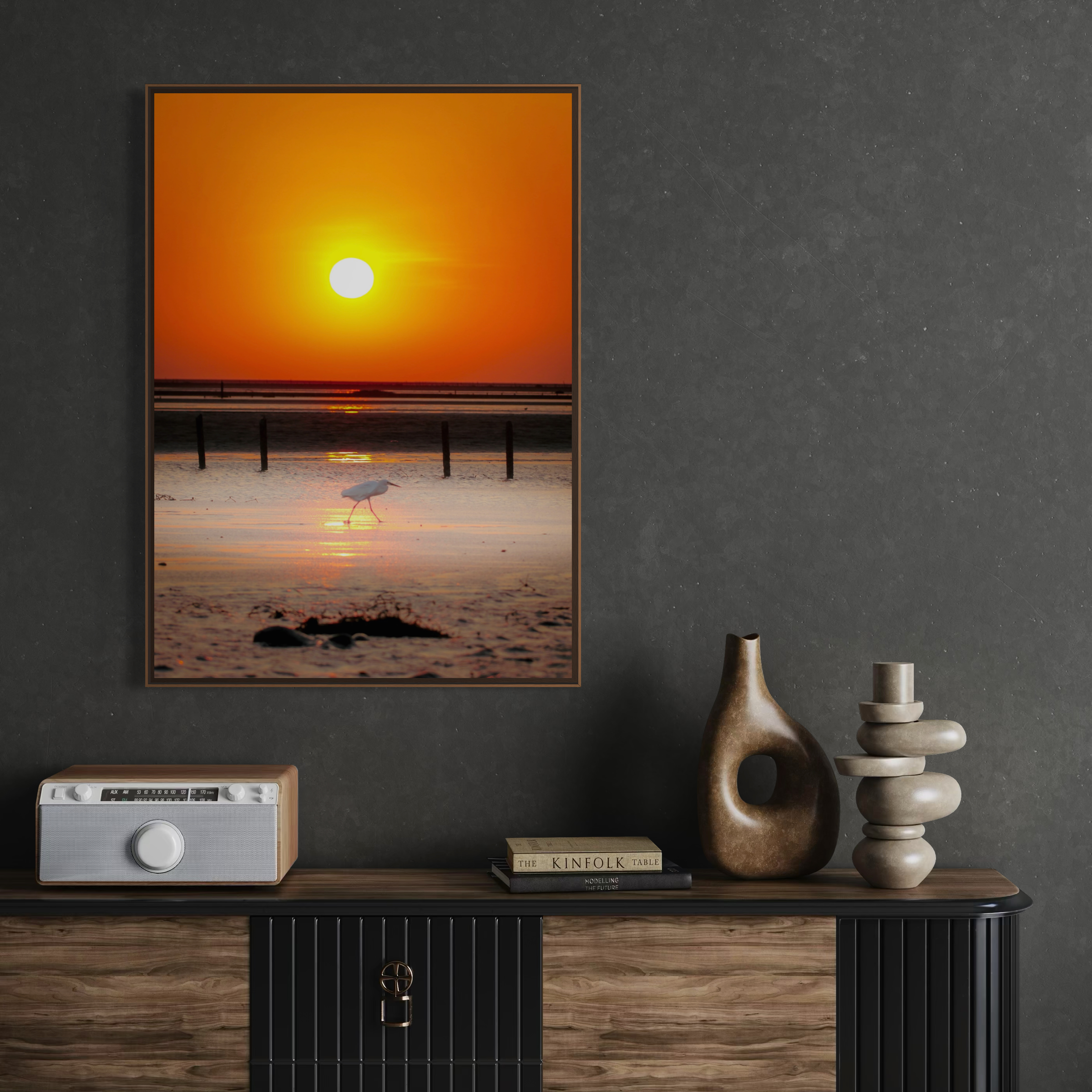 白鷺不知夕陽<br />The Egret, Unaware of Sunset